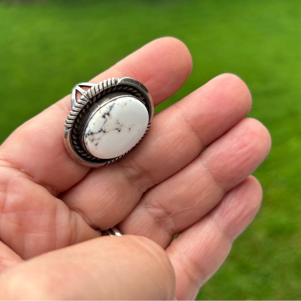 Eugene Belone White Buffalo Turquoise Ring | *Free & Fast Shipping*